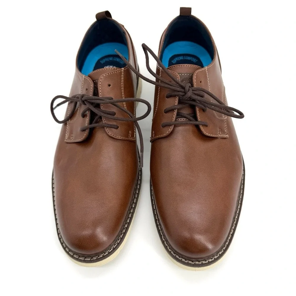 NEW Dockers Edwin Oxford Shoes Mens 12 Brown‎ Lace Up Comfort Sole New With Box